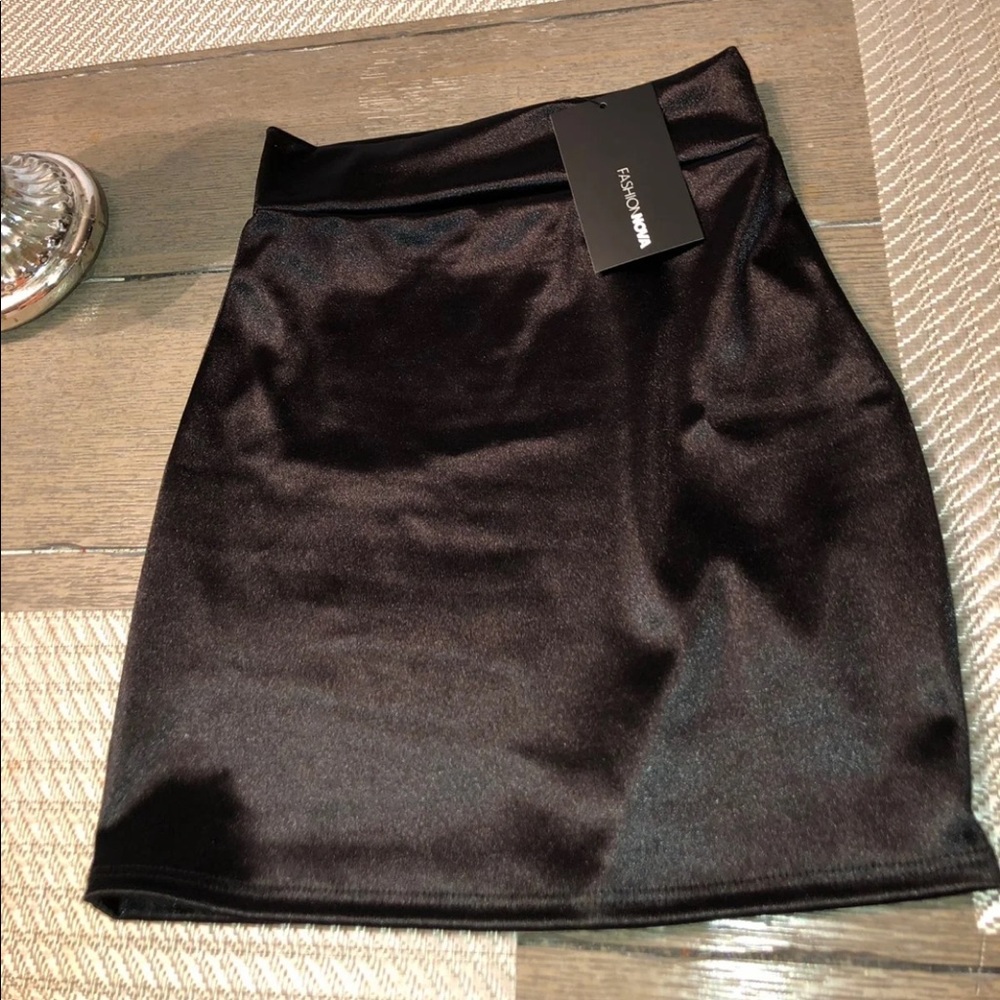 Satin mini skirt